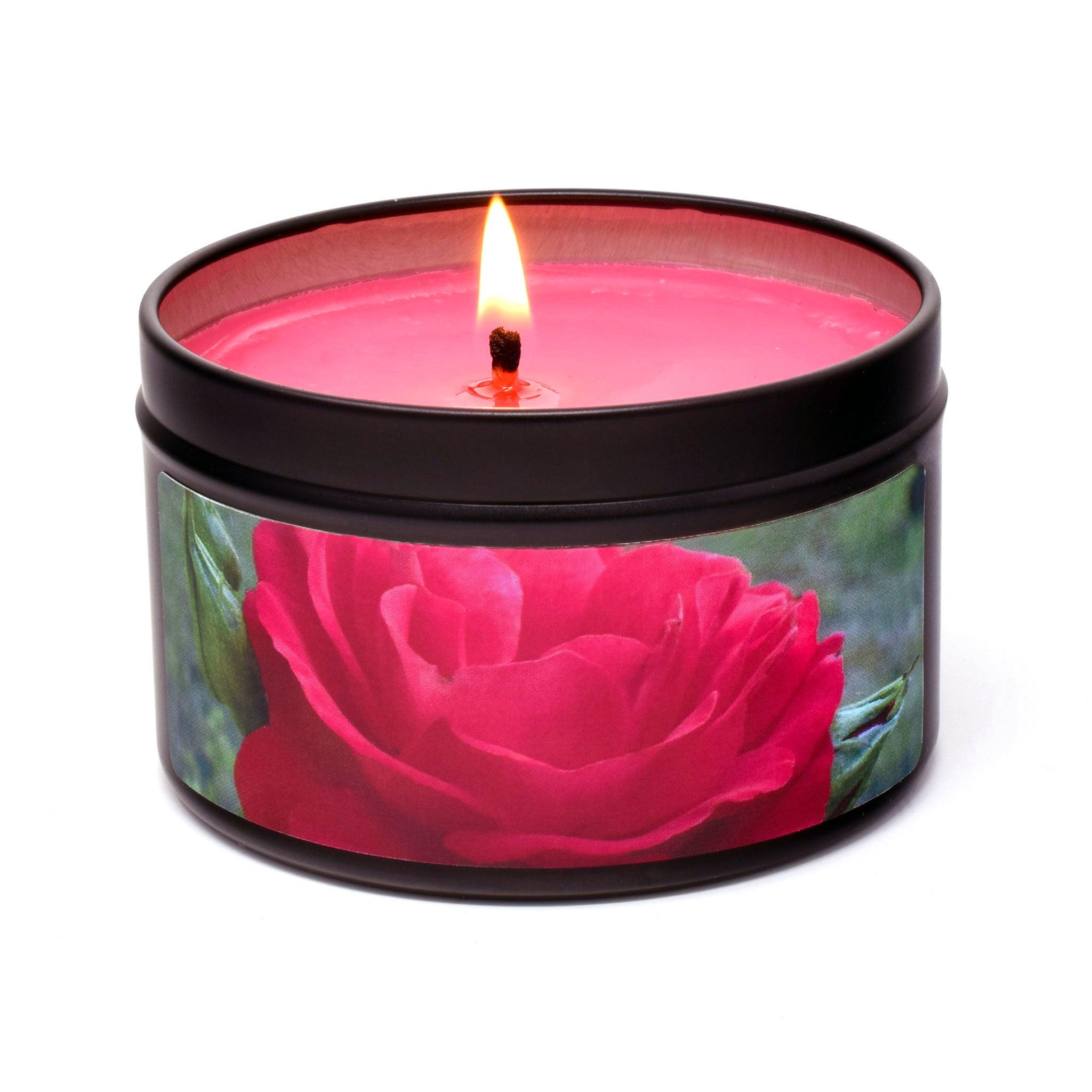Victorian Rose, 6oz Soy Candle Tin - Candeo Candle