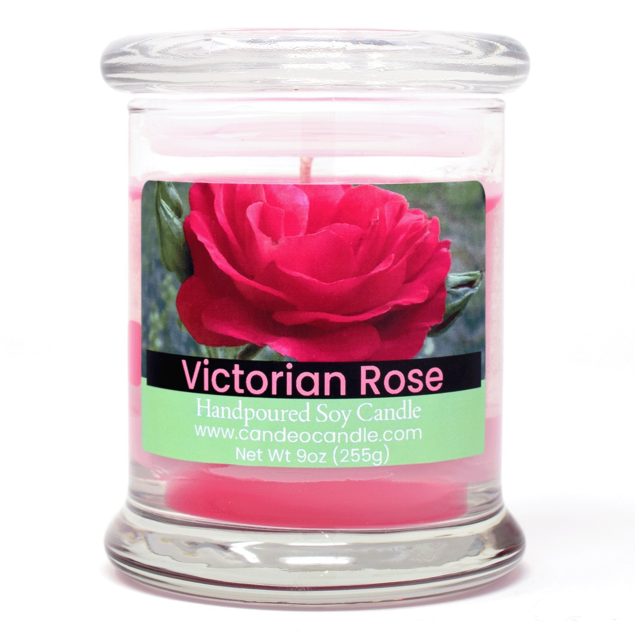 Victorian Rose, 9oz Soy Candle Jar - Candeo Candle
