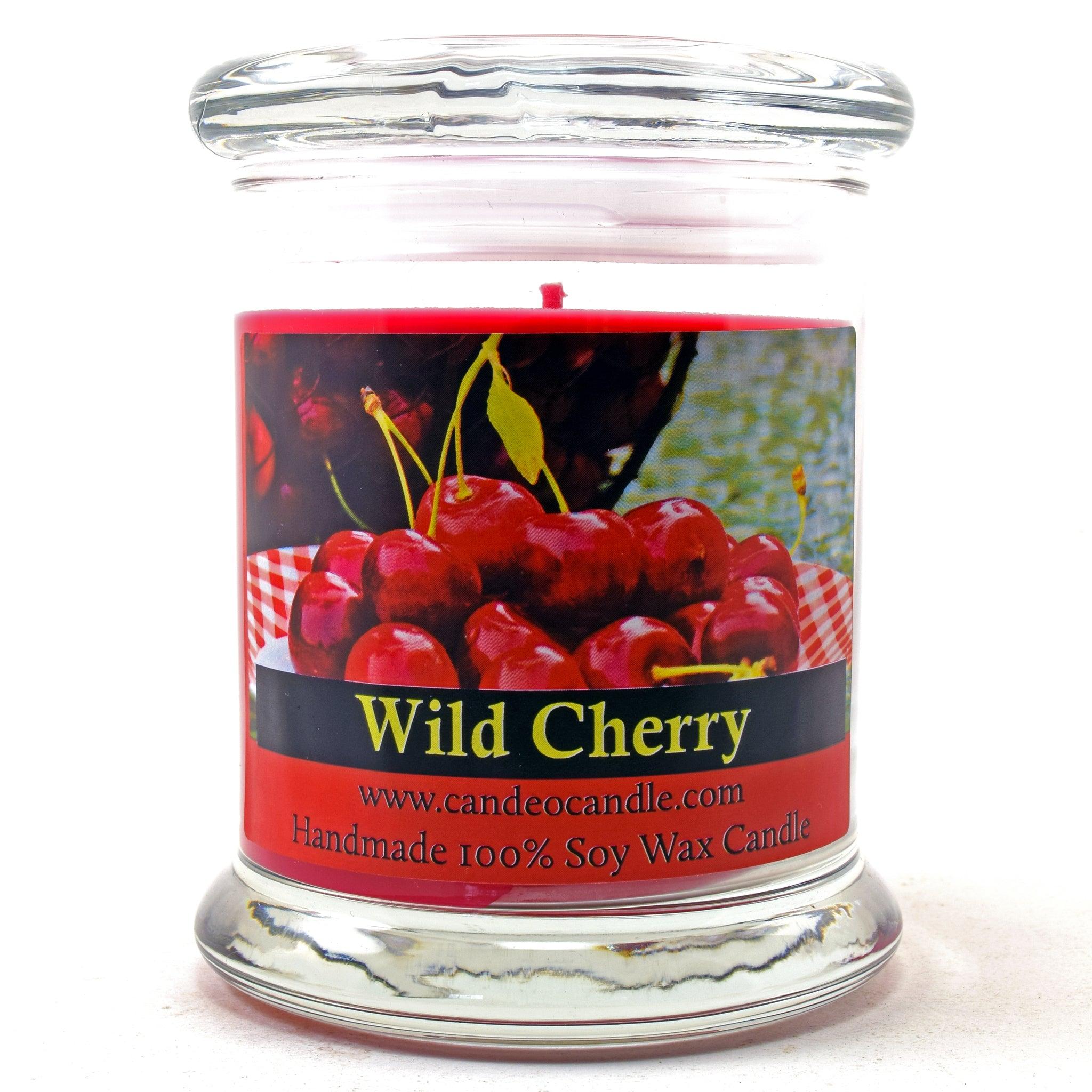 Wild Cherry, 9oz Soy Candle Jar - Candeo Candle