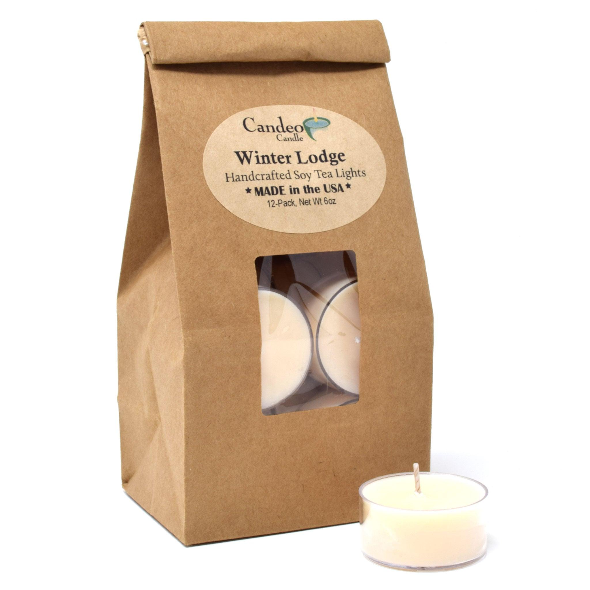 Winter Lodge, Soy Tea Light 12-Pack - Candeo Candle