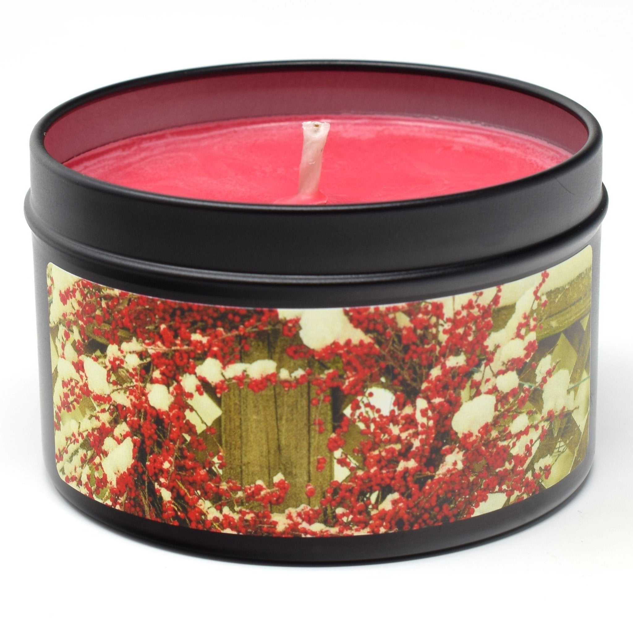 Winterberry Wreath, 6oz Soy Candle Tin - Candeo Candle